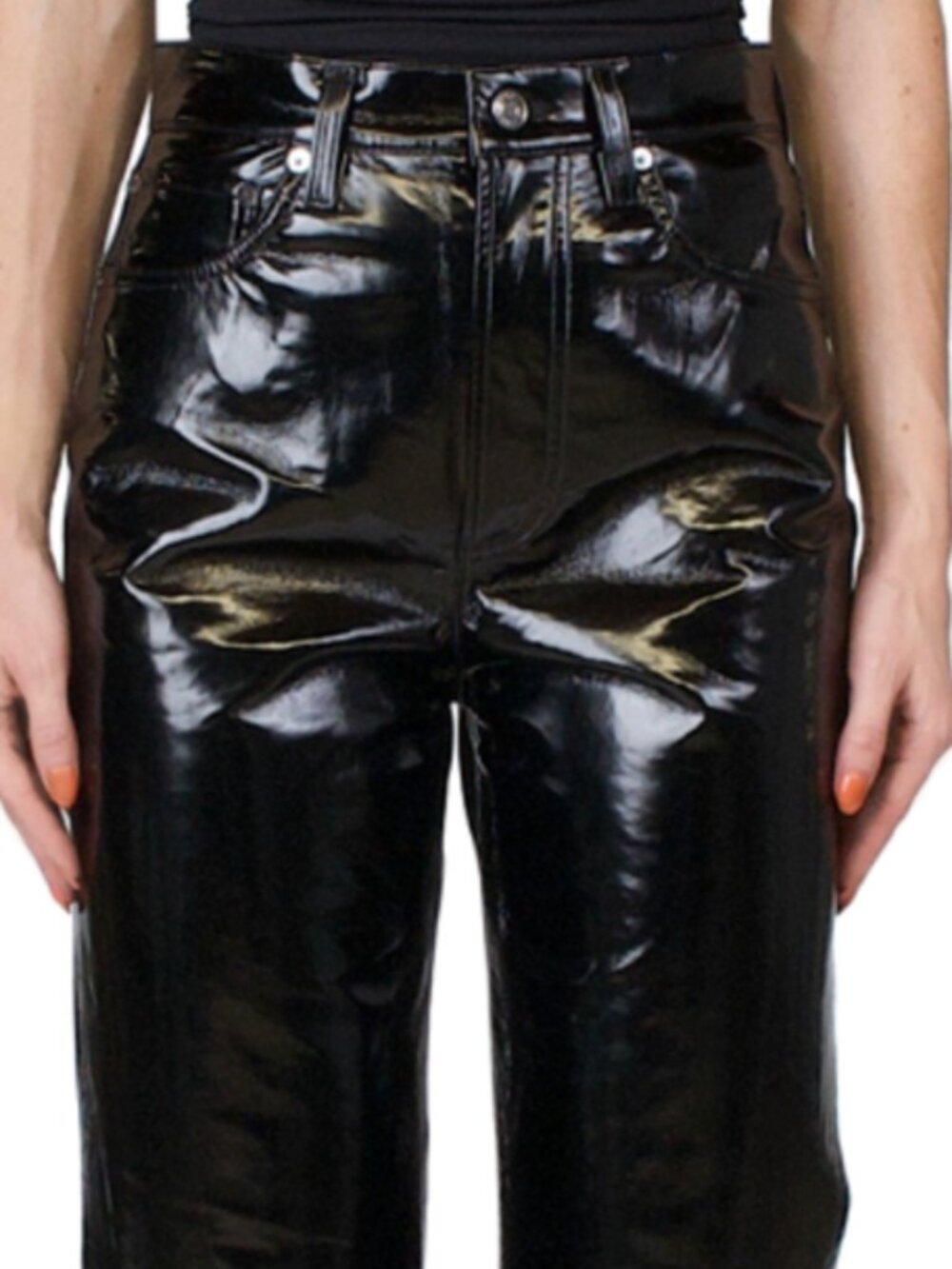 AGOLDE 90's pinch waist size 28 black patent pants